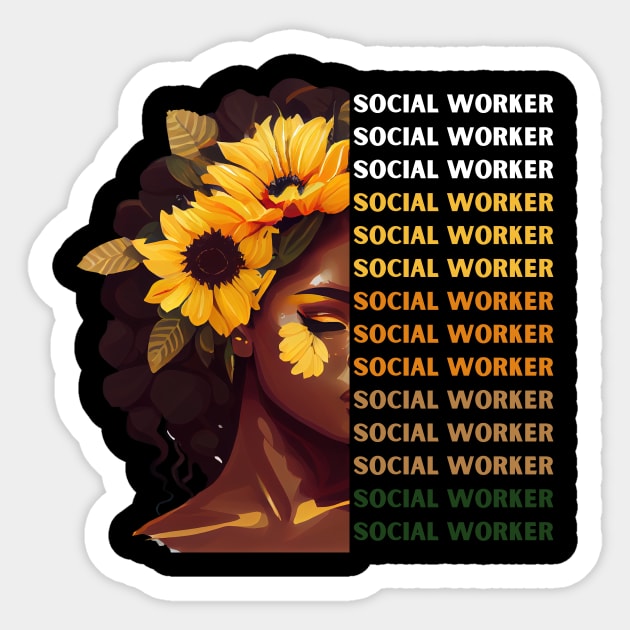 Black Social Worker Sticker by Chey Creates Clothes